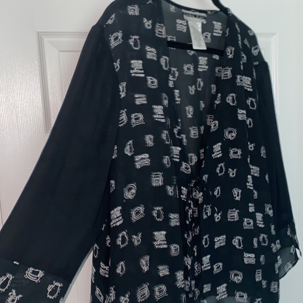 Black and white sheer jacket - Picture 3 of 5